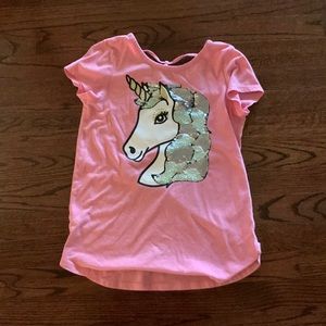 Girls Justice unicorn reversible sequin tshirt Large size 10